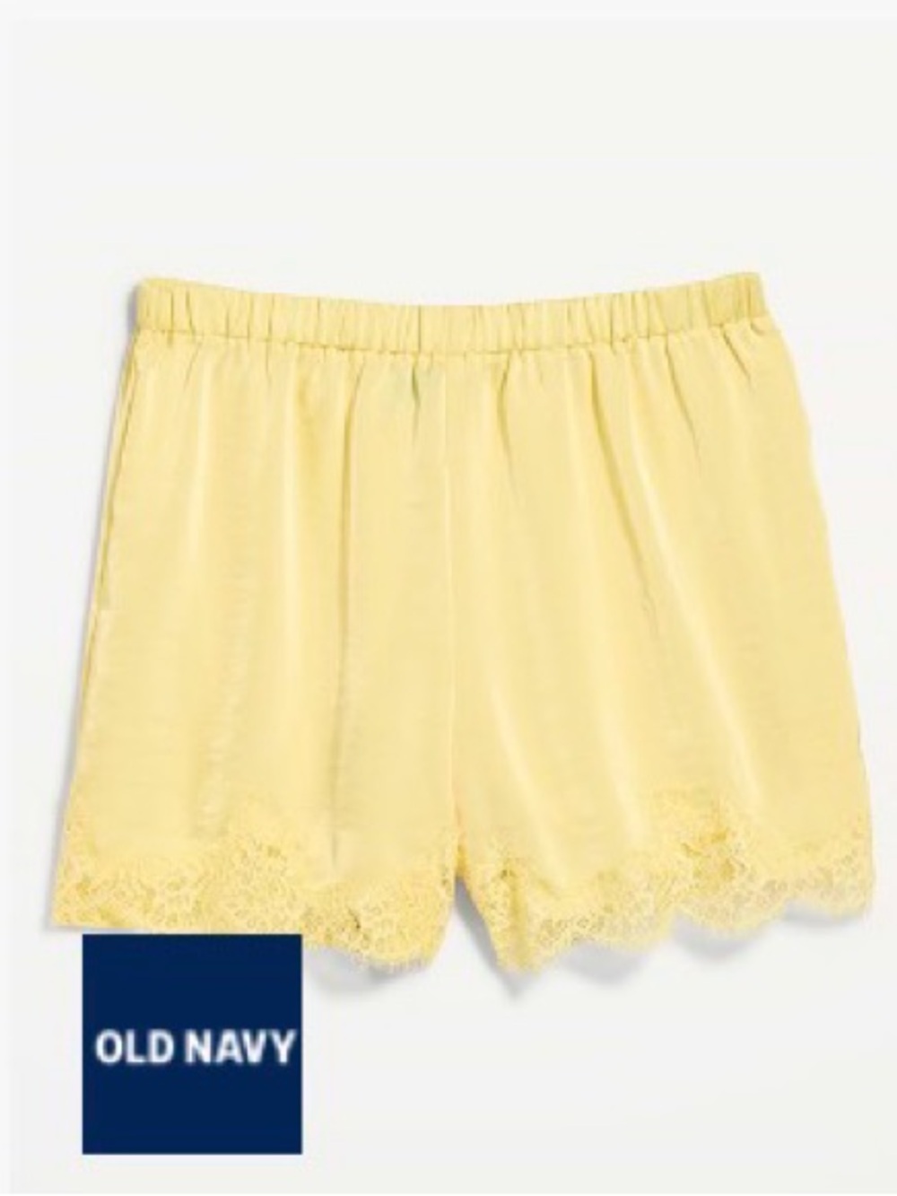 Old Navy Yellow High-Waist Lace-Trim Shorts